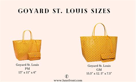 goyard st. louis tote bag|goyard tote bag size comparison.